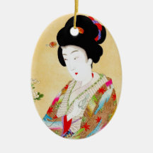 Art classique japonais oriental frais de dame de g décorations pour sapins de noël
