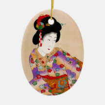 Art classique japonais oriental frais de dame de g décorations de noël