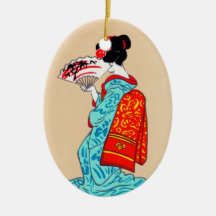 Art classique japonais oriental frais de dame de g décoration de noël