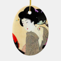Art classique japonais oriental frais de dame de g ornements de noël