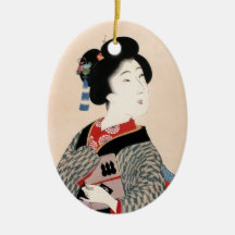 Art classique japonais oriental frais de dame de g décoration de noël