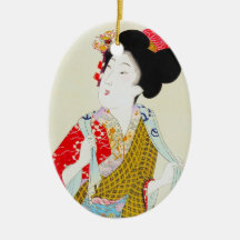 Art classique japonais oriental frais de dame de g décoration pour sapin de noël