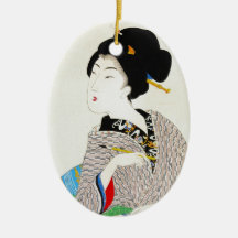 Art classique japonais oriental frais de dame de g ornements de noël