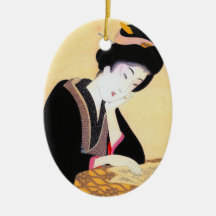 Art classique japonais oriental frais de dame de g décorations pour sapins de noël