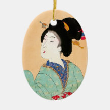 Art classique japonais oriental frais de dame de g ornements de noël
