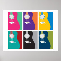 Art coloré de guitare posters