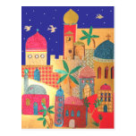 Art coloré de ville de Jérusalem Carte Postale