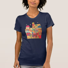 Art coloré de ville de Jérusalem T-shirts