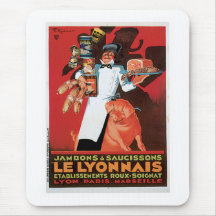 Art d'annonce de nourriture de Pork Ham Le Lyonnai Tapis De Souris