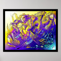 art dans une boîte affiche