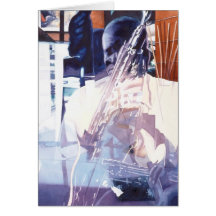 Art d'aquarelle de joueur de jazz de "fusion" carte de vœux
