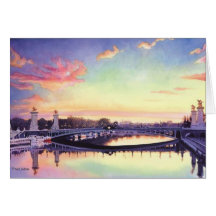 Art d'aquarelle de "Pont Neuf Paris" France Cartes De Vœux