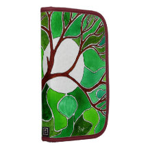 Art d'arbre et de lune sur la toile - vert agenda folio