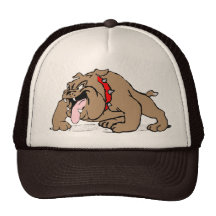 Art de bande dessinée de bouledogue casquettes de camionneur