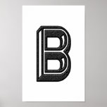 Art de bloc de monogramme d'alphabet posters