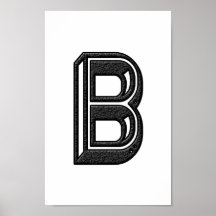 Art de bloc de monogramme d'alphabet posters
