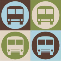 Art de bruit conduisant un autobus découpage en acrylique