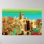 Art de bruit de Chicago - horizon du centre Affiches