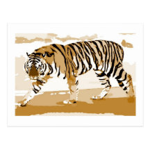 Art de bruit de marche de tigre carte postale