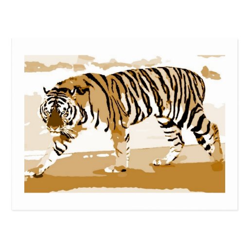 Art de bruit de marche de tigre carte postale