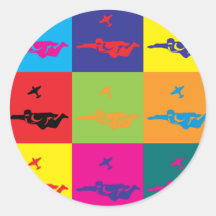 Art de bruit de parachutisme autocollants ronds