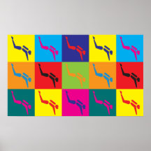 Art de bruit de plongée à l'air poster