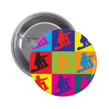 Art de bruit de snowboarding badges avec agrafe