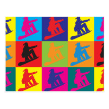 Art de bruit de snowboarding carte postale
