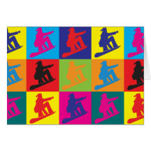 Art de bruit de snowboarding cartes de vœux