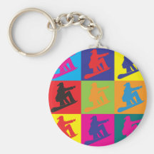 Art de bruit de snowboarding porte-clefs