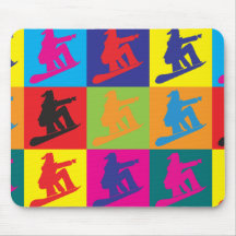 Art de bruit de snowboarding tapis de souris