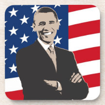 Art de bruit patriotique de sourire de Barack Obam Dessous-de-verre