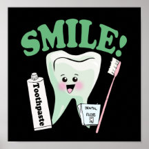 Art de bureau de dentiste de sourire affiche