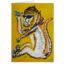 Art de cirque de singe carte de vœux