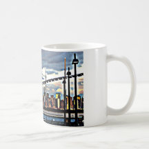 Art de CityView - gratte-ciel de Staten Island Man Tasses À Café