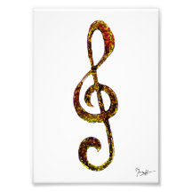 Art de clef triple - main découpée et digitalisée photo sur toile