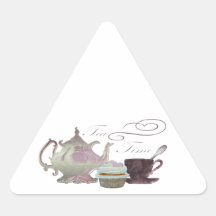 Art de coeurs de petit gâteau de rose de temps de  sticker en triangle