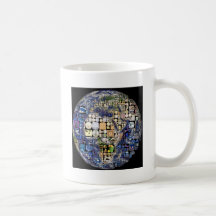 Art de collage de la terre mug