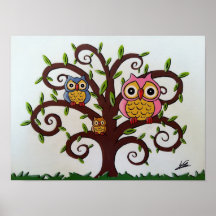 Art de crèche de hibou posters