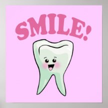 Art de dent de Kawaii de sourire Posters