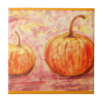 art de deux citrouilles carreaux