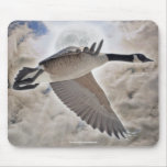 Art de faune d'imaginaire pilotant l'oie Mousepad  Tapis De Souris