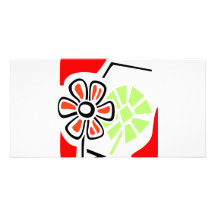 Art de fleur cartes avec photo