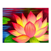 Art de fleur de nénuphar de Lotus de Chinois - mul Carte Postale