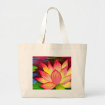 Art de fleur de nénuphar de Lotus de Chinois - mul Sacs De Toile