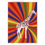 Art de girafe d'arc-en-ciel carte de vœux
