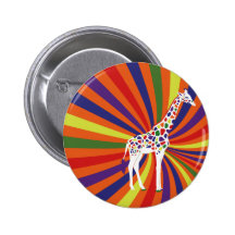 Art de girafe d'arc-en-ciel pin's avec agrafe