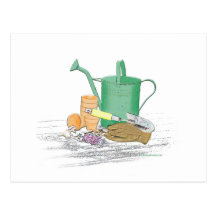 Art de jardin d'outils de jardin cartes postales