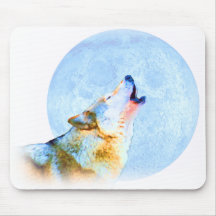 Art de minuit de lune d'hurlement tapis de souris