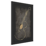 Art de mur de toile de logo de guitare acoustique impression sur toile